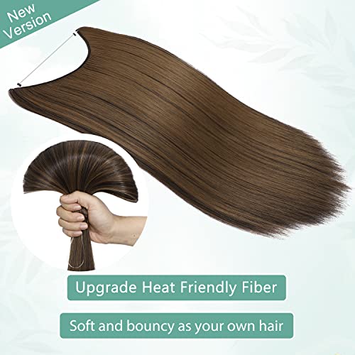 Curly Synthetic Halo Hair Extensions - Image 62