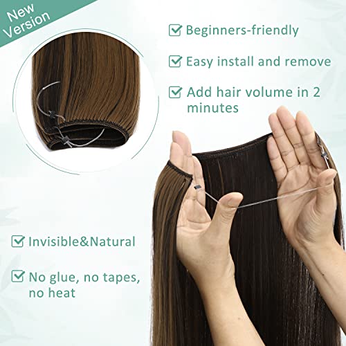 Curly Synthetic Halo Hair Extensions - Image 63