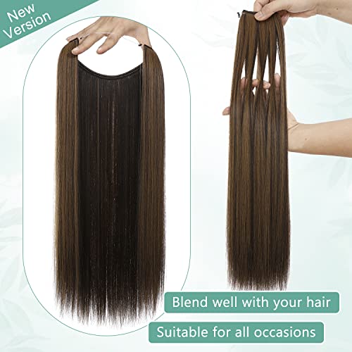 Curly Synthetic Halo Hair Extensions - Image 64