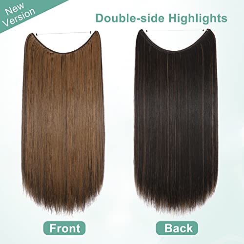 Curly Synthetic Halo Hair Extensions - Image 65