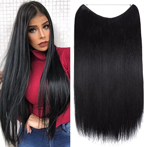Curly Synthetic Halo Hair Extensions - Image 76