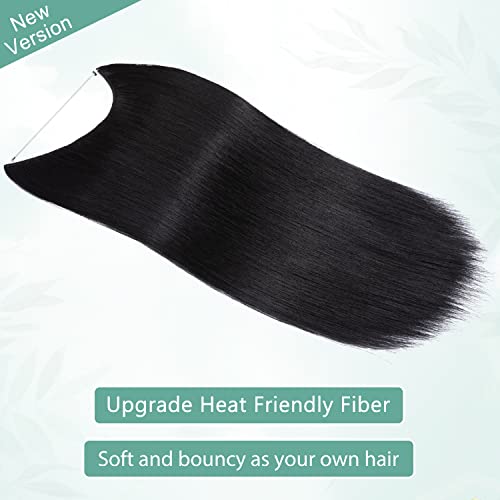 Curly Synthetic Halo Hair Extensions - Image 77