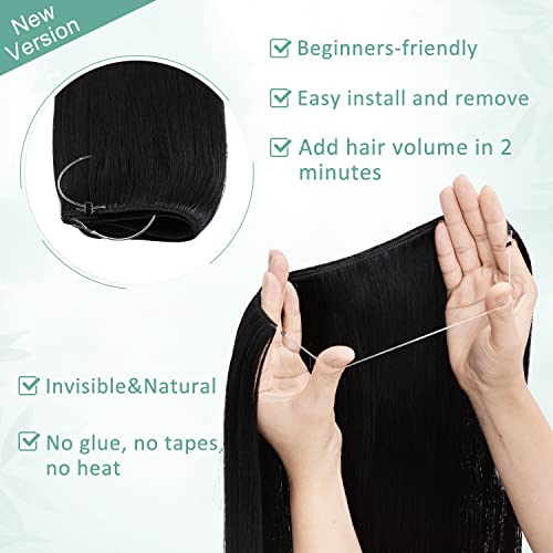 Curly Synthetic Halo Hair Extensions - Image 78