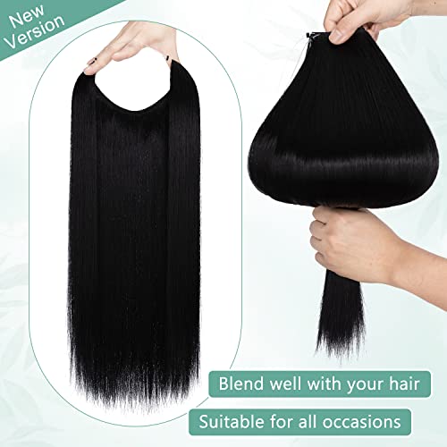 Curly Synthetic Halo Hair Extensions - Image 79