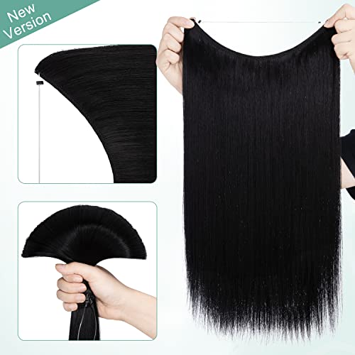 Curly Synthetic Halo Hair Extensions - Image 80