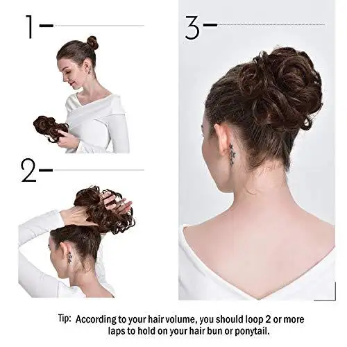Curly Updo Synthetic Messy Hair Bun Extension - Image 13