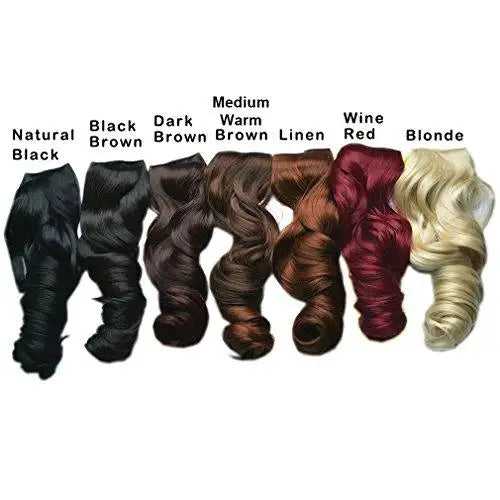 3/4 Curly Wavy Clips in on Synthetic Hair Extensions - Image 3