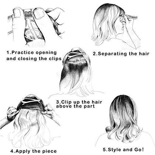 3/4 Curly Wavy Clips in on Synthetic Hair Extensions - Image 65