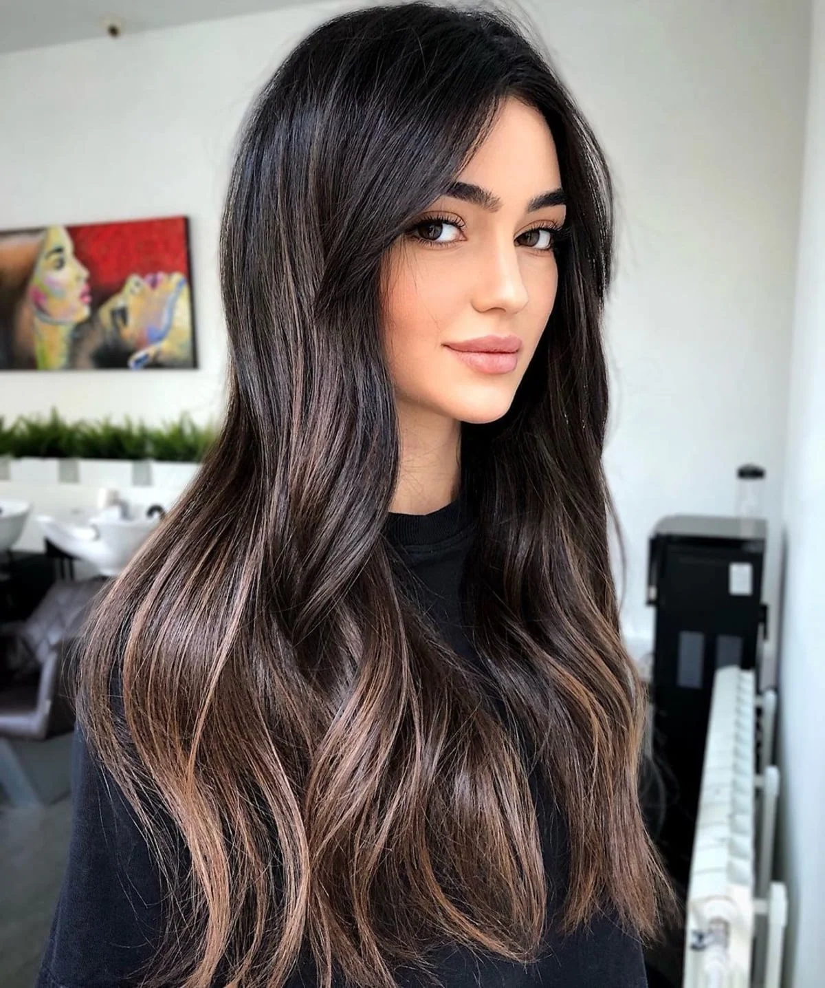 Reese Dark Brown Human Hair Wig with Blonde Highlights – 22–24” Layered Lace Front Wig - Image 2