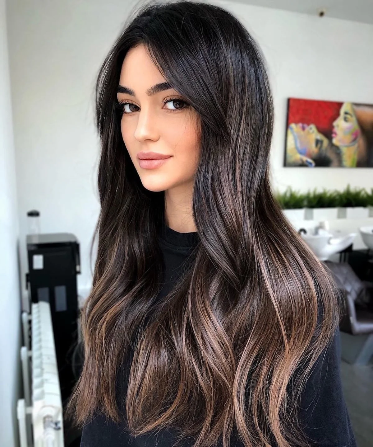 Reese Dark Brown Human Hair Wig with Blonde Highlights – 22–24” Layered Lace Front Wig - Image 4