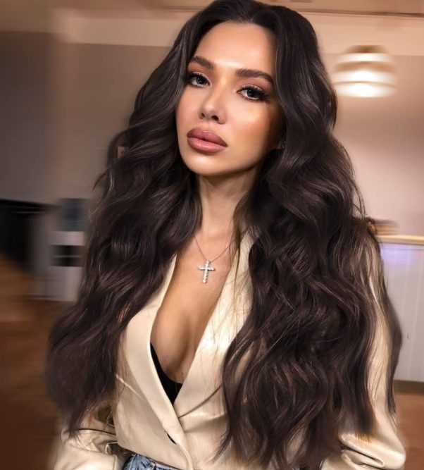 Deja- Long Wavy Dark Brown Human Hair Wig - Image 3