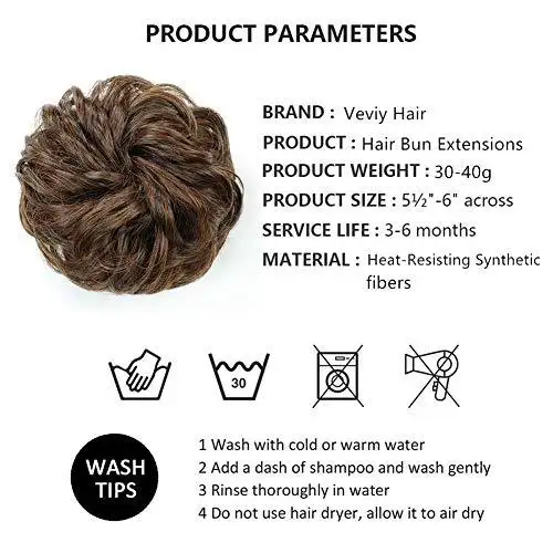 Donut Chignon Hair Bun Hairpiece - Image 9
