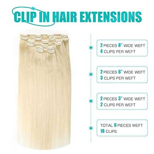 Double Weft Clip in Hair Extensions Human Hair - Image 10