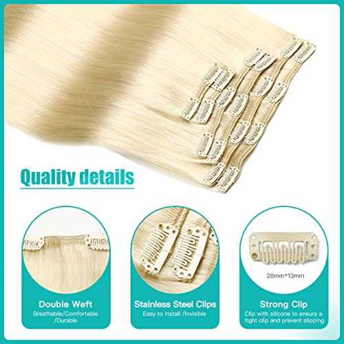 Double Weft Clip in Hair Extensions Human Hair - Image 11