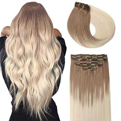 Double Weft Clip in Hair Extensions Human Hair - Image 15
