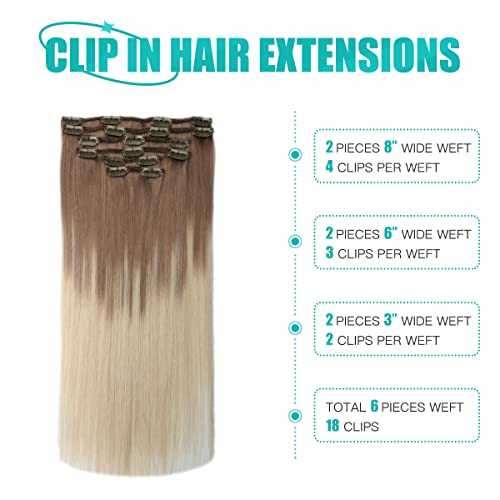 Double Weft Clip in Hair Extensions Human Hair - Image 17