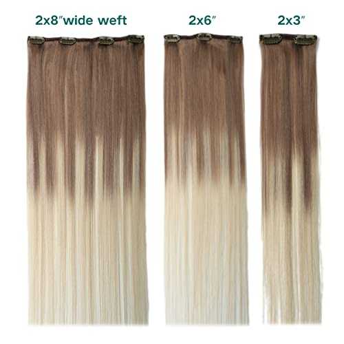 Double Weft Clip in Hair Extensions Human Hair - Image 21