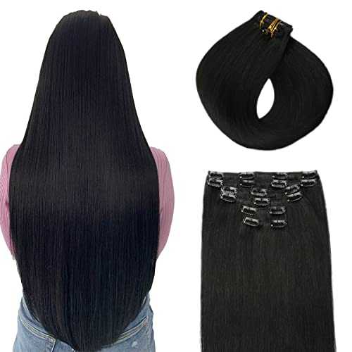 Double Weft Clip in Hair Extensions Human Hair - Image 22