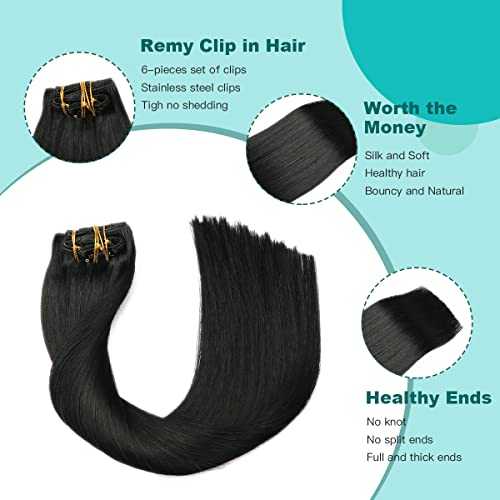 Double Weft Clip in Hair Extensions Human Hair - Image 26