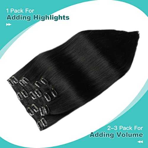Double Weft Clip in Hair Extensions Human Hair - Image 27