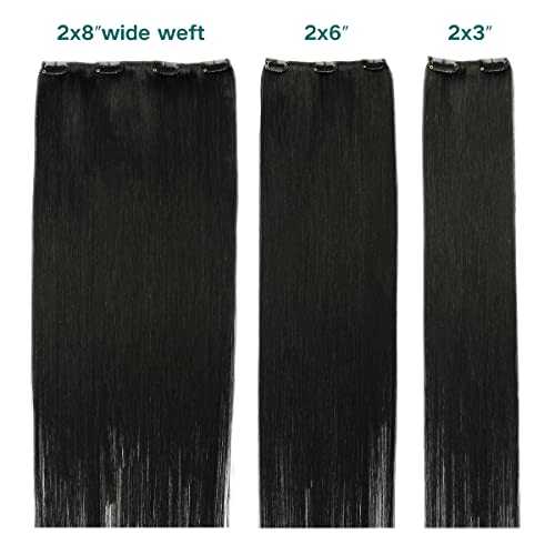 Double Weft Clip in Hair Extensions Human Hair - Image 28