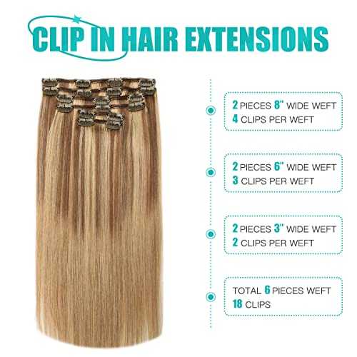 Double Weft Clip in Hair Extensions Human Hair - Image 3