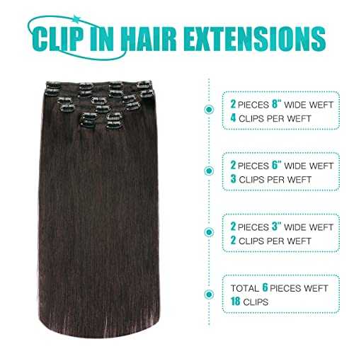 Double Weft Clip in Hair Extensions Human Hair - Image 31