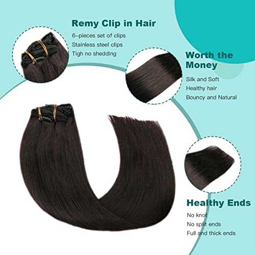Double Weft Clip in Hair Extensions Human Hair - Image 33