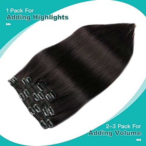 Double Weft Clip in Hair Extensions Human Hair - Image 34