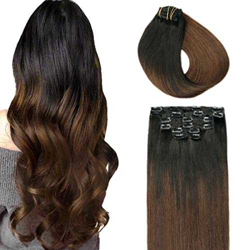 Double Weft Clip in Hair Extensions Human Hair - Image 35