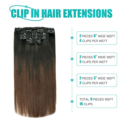 Double Weft Clip in Hair Extensions Human Hair - Image 37
