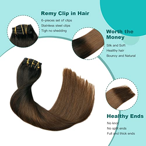 Double Weft Clip in Hair Extensions Human Hair - Image 39