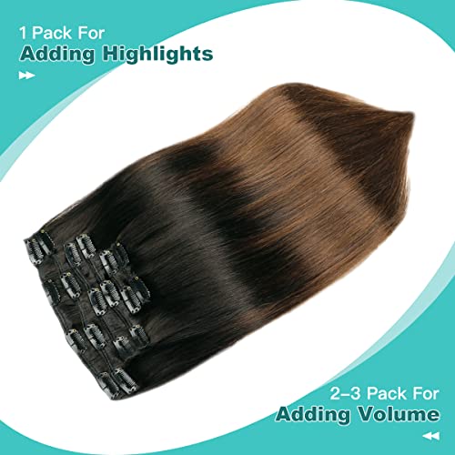 Double Weft Clip in Hair Extensions Human Hair - Image 40