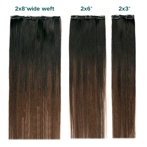 Double Weft Clip in Hair Extensions Human Hair - Image 41
