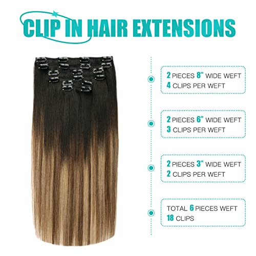 Double Weft Clip in Hair Extensions Human Hair - Image 44