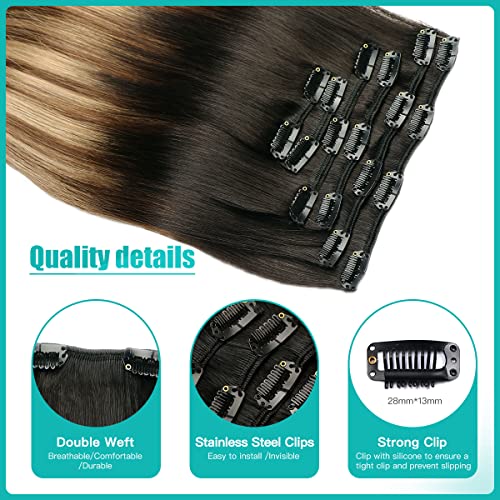 Double Weft Clip in Hair Extensions Human Hair - Image 45