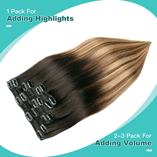 Double Weft Clip in Hair Extensions Human Hair - Image 47