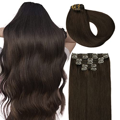 Double Weft Clip in Hair Extensions Human Hair - Image 49