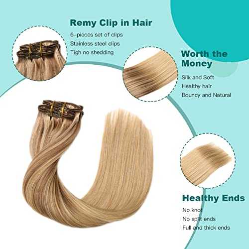 Double Weft Clip in Hair Extensions Human Hair - Image 5