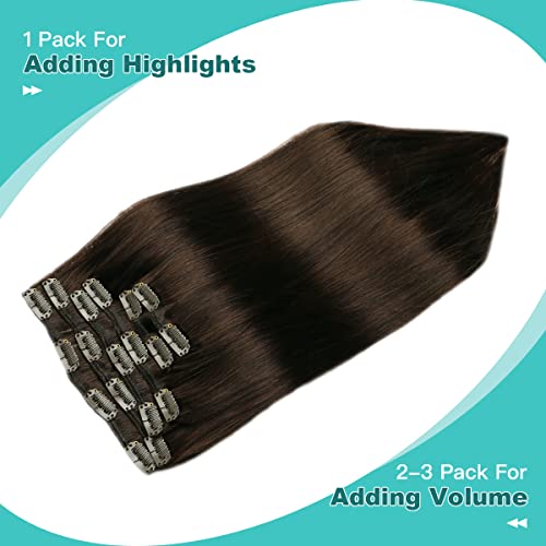 Double Weft Clip in Hair Extensions Human Hair - Image 54