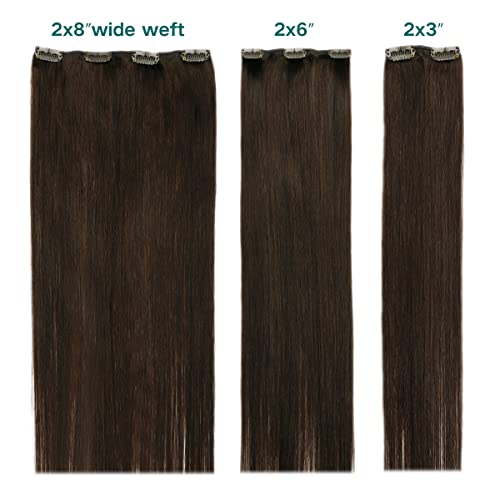 Double Weft Clip in Hair Extensions Human Hair - Image 55