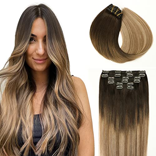 Double Weft Clip in Hair Extensions Human Hair - Image 56
