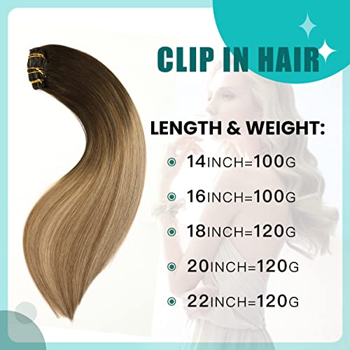 Double Weft Clip in Hair Extensions Human Hair - Image 57