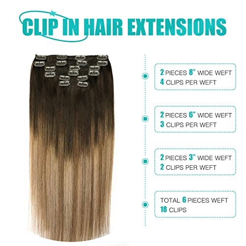 Double Weft Clip in Hair Extensions Human Hair - Image 58