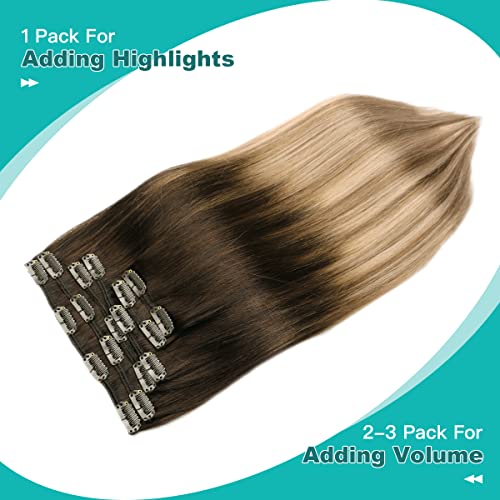 Double Weft Clip in Hair Extensions Human Hair - Image 61