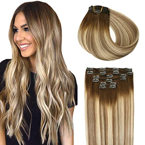 Double Weft Clip in Hair Extensions Human Hair - Image 63