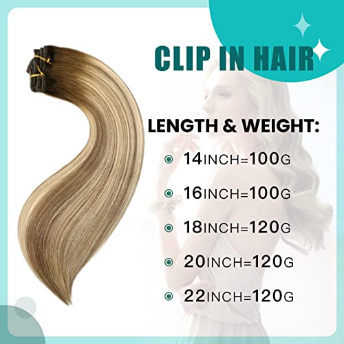 Double Weft Clip in Hair Extensions Human Hair - Image 64