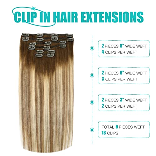 Double Weft Clip in Hair Extensions Human Hair - Image 65