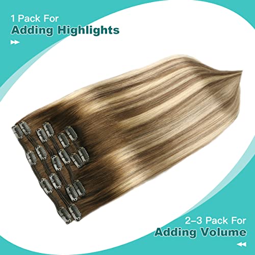 Double Weft Clip in Hair Extensions Human Hair - Image 67