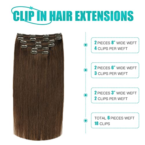 Double Weft Clip in Hair Extensions Human Hair - Image 71